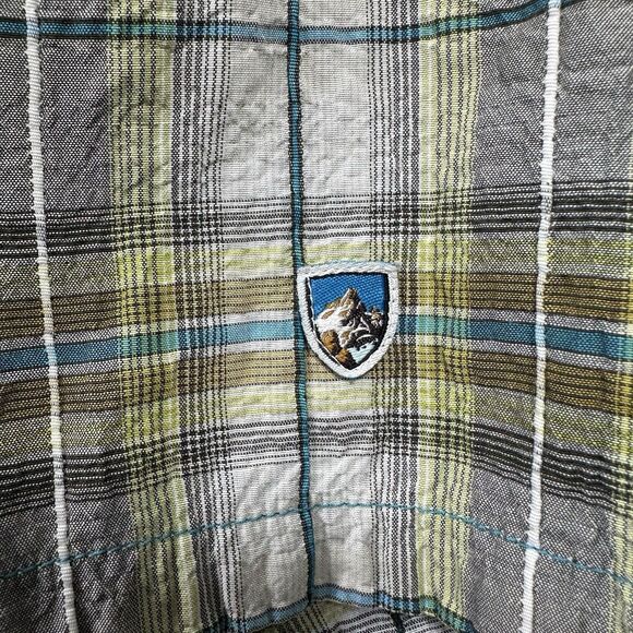 Kuhl Crinkle Stallion Men’s XL Short Sleeve Plaid Button Up Outdoor Hiking Shirt - Picture 9 of 15